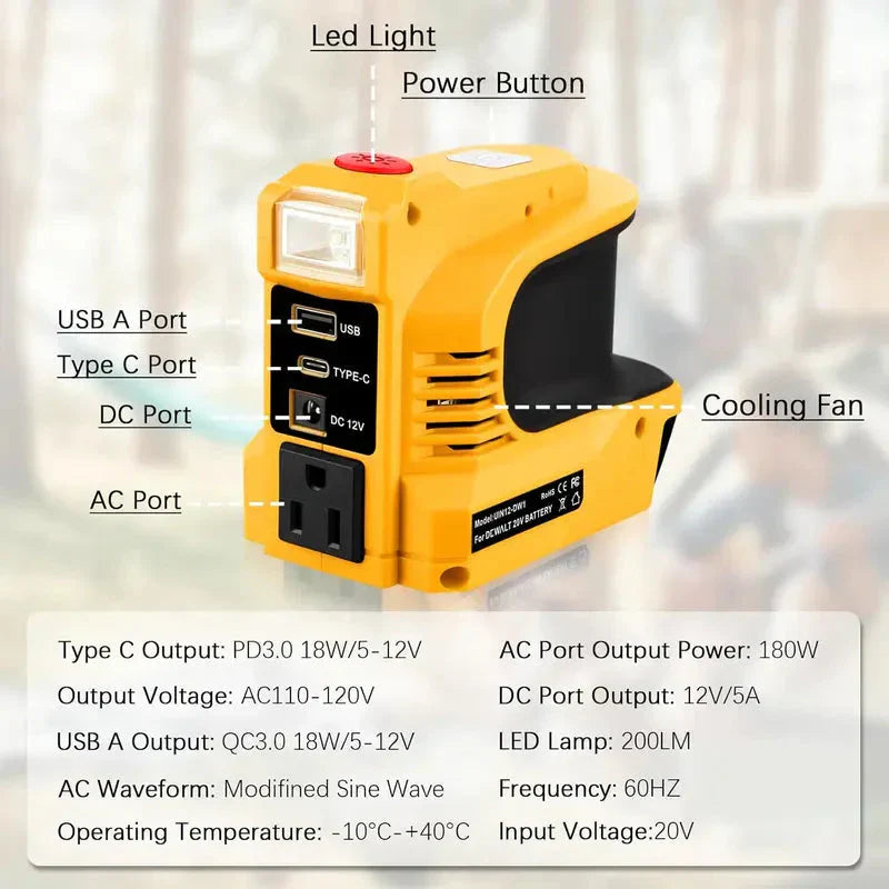 🔥Inverter compatto da CC a CA - Adatto per auto, camper, uso esterno e case estive