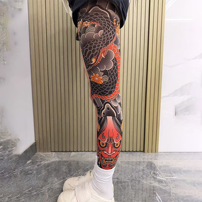 ✨2025 brandneues Design 😎Dehnbare Beinmanschette mit Tattoo-Print