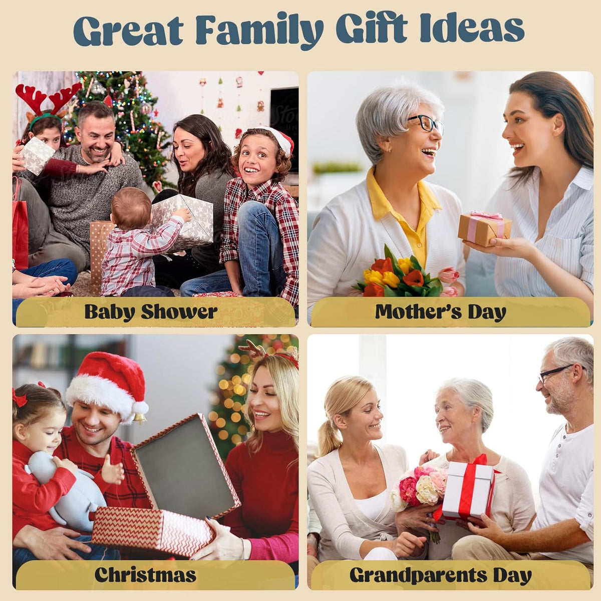 ⏳Limited-time 50% off⏰Family handprint set🎨 DIY Family Memorial Gift Kit, Acrylic Board,🖐️Colorful Paints, Holds Up to 4 Handprints
