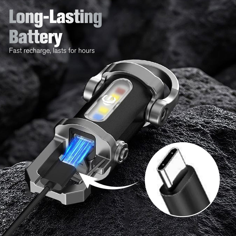 Torcia Portatile Portachiavi Ricaricabile e Luminosa