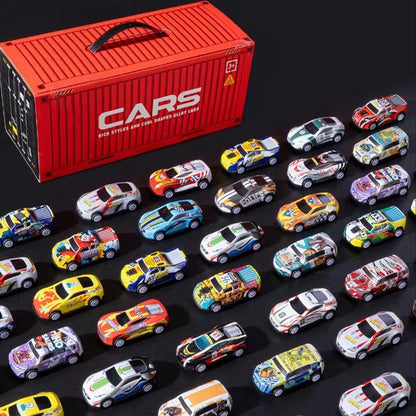 🎁48 mini-macchinine a retrocarica con set garage incluso