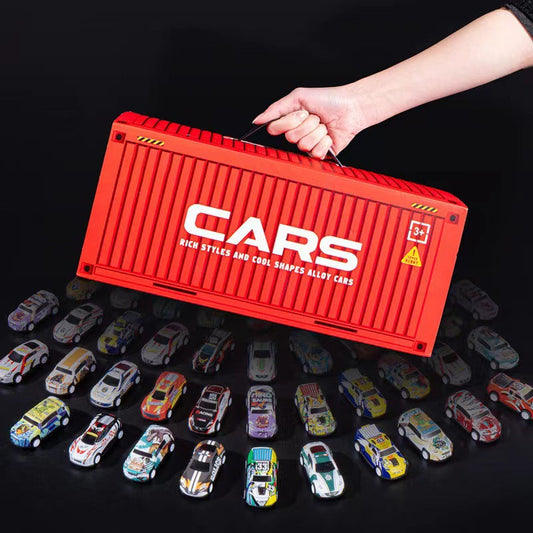 🎁48 mini-macchinine a retrocarica con set garage incluso