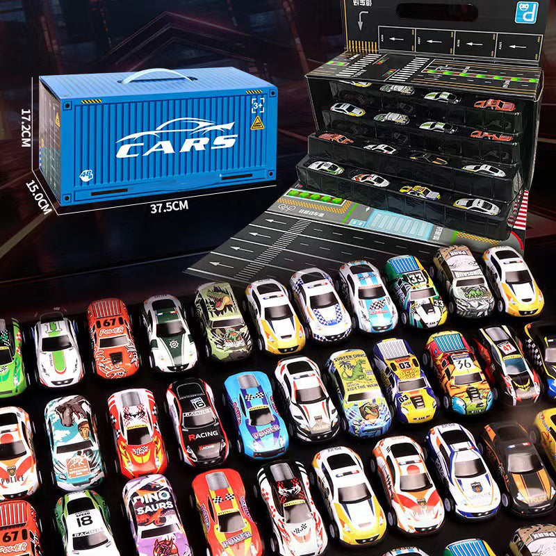 🎁48 mini-macchinine a retrocarica con set garage incluso