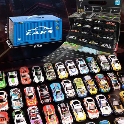 🎁48 mini-macchinine a retrocarica con set garage incluso