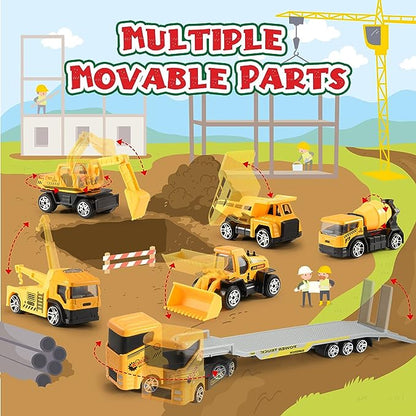 🔥Promozione a tempo limitato 50% DI SCONTO!!!🚗Calendario dell'Avvento per bambini: set di veicoli da cantiere in lega
