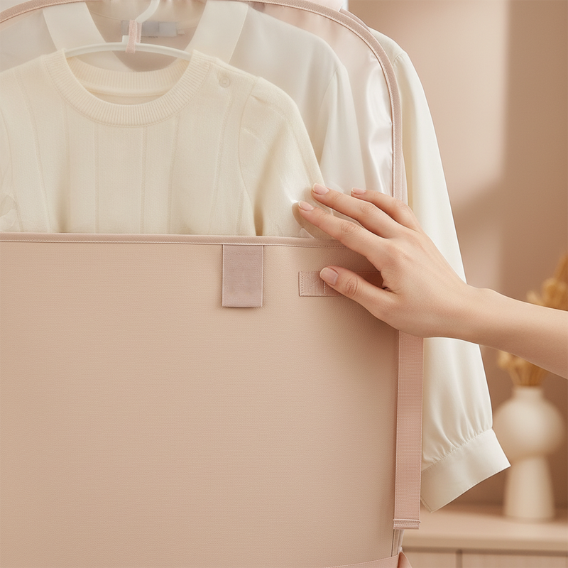 📦Borsa portaoggetti antipolvere👚🛡️ Con pareti in ferro, antipolvere e antiumidità, una borsa può contenere tutti i vestiti stagionali della famiglia!