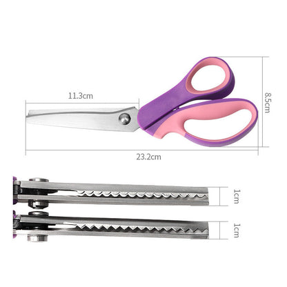 🔥SALDI CALDI 50% DI SCONTO🎁✂️ Forbici a zig‑zag – Acciaio inox, manici ergonomici imbottiti – Perfette per cucito, trapunte e scrapbooking! 🧵💨