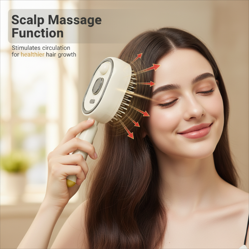 🧴Spazzola elettrica per capelli con funzione spray e massaggio💆♀️✨