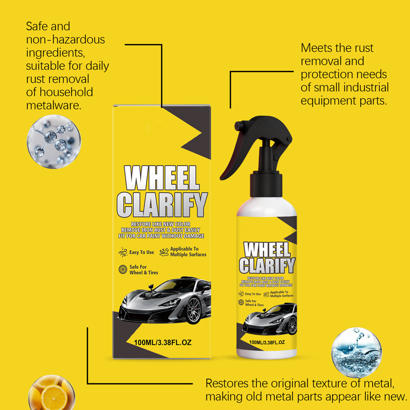 🚗 Detergente spray antiruggine per auto – Elimina ruggine e polvere dei freni, per ruote e carrozzeria – Sicuro e brillante!