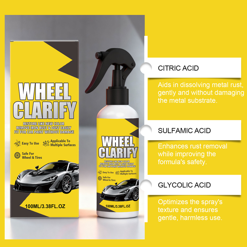 🚗 Detergente spray antiruggine per auto – Elimina ruggine e polvere dei freni, per ruote e carrozzeria – Sicuro e brillante!