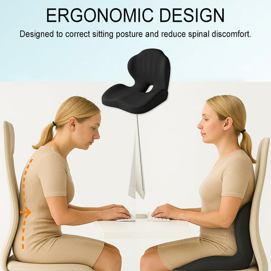 🪑 SCONTO DEL 50%! ✨ Cuscino ergonomico con supporto lombare – Comodità traspirante per l'ufficio e l'auto 🧘‍♂️