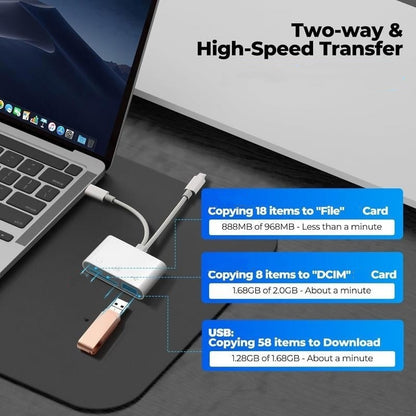💾🔌 Lettore di schede di memoria USB-C 3-in-1 – SCONTO DEL 50%! Legge schede SD, microSD e CF – plug & play, trasferimento veloce. 🔥📱