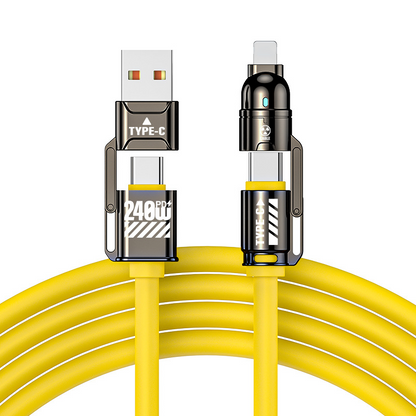 🔌SCONTO 50% ORA! Cavo di Ricarica Rapida 4-in-1 ad Alta Potenza, 240W PD Multi-Interfaccia, USB-A/USB-C a Type-C/Lightning, Cavo di Ricarica Universale per Telefoni e Laptop