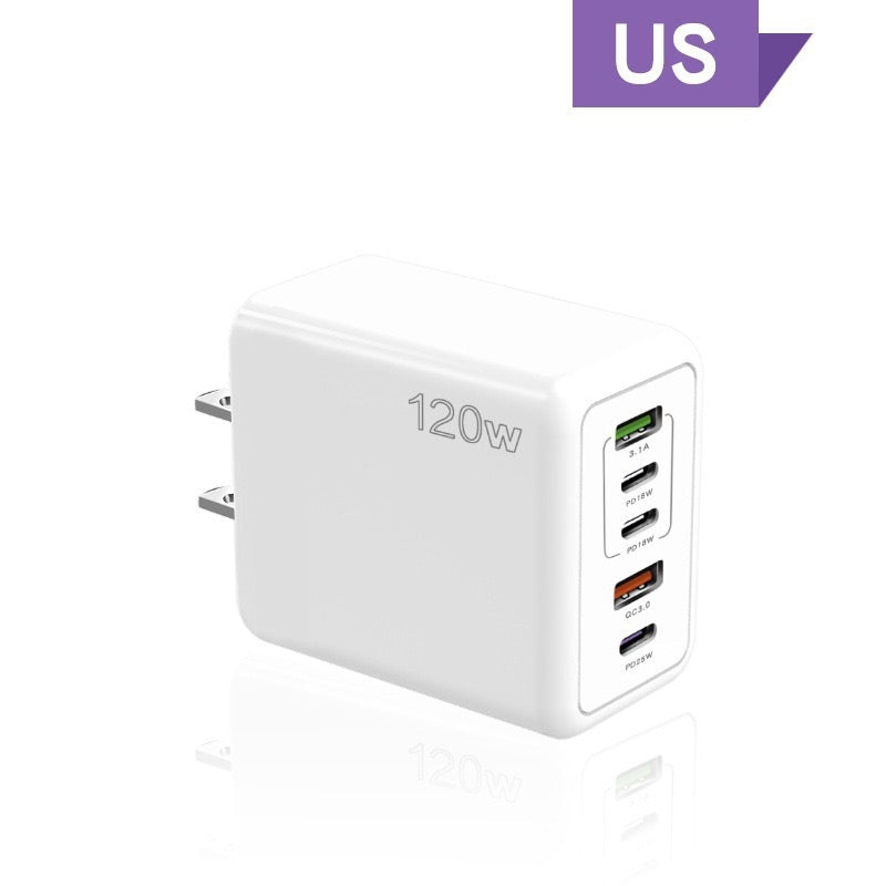 Caricabatterie rapido da 120 W con 5 porte