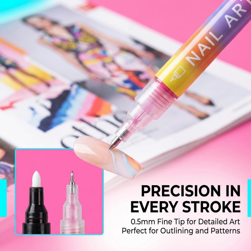 🖌️ Prezzo speciale ultimo giorno! 🔥Più compri, più risparmi🎁 Set di penne per nail art a 12 colori