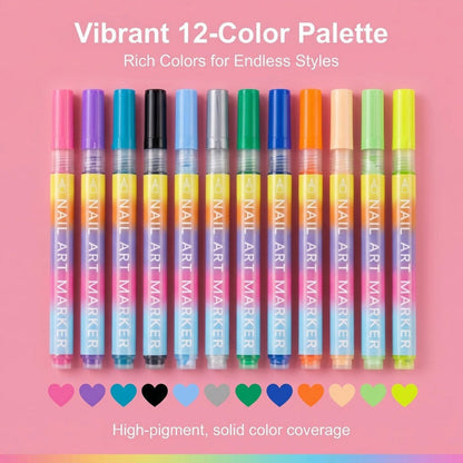 🖌️ Prezzo speciale ultimo giorno! 🔥Più compri, più risparmi🎁 Set di penne per nail art a 12 colori