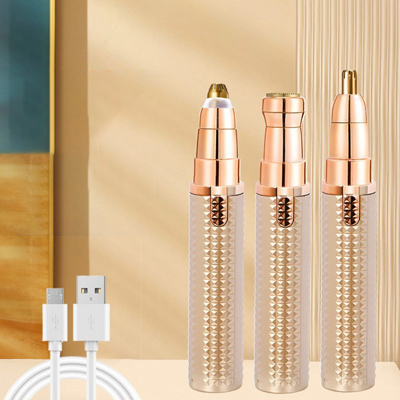 🔥Tagliacapelli per sopracciglia elettrico portatile – teste intercambiabili 🪒