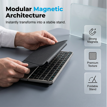 ✧ Tastiera Pieghevole Ultra Sottile con Touchpad e Supporto Integrato