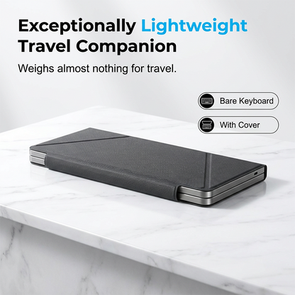 ✧ Tastiera Pieghevole Ultra Sottile con Touchpad e Supporto Integrato