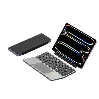 ✧ Tastiera Pieghevole Ultra Sottile con Touchpad e Supporto Integrato