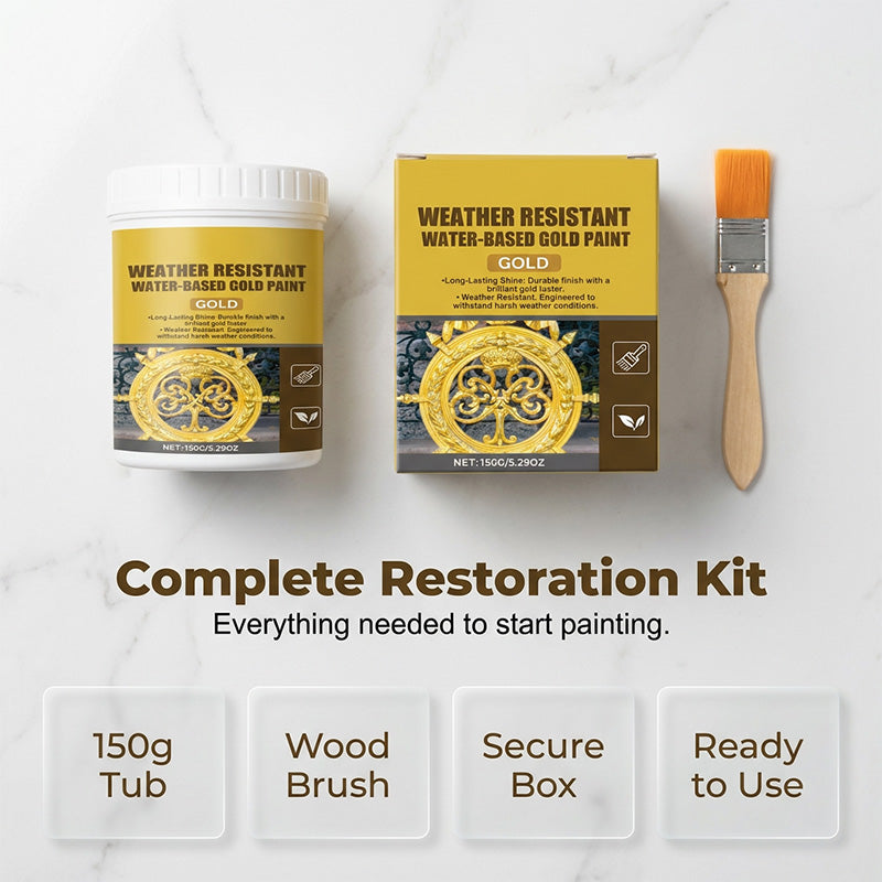 Vernice dorata a base d'acqua resistente agli agenti atmosferici