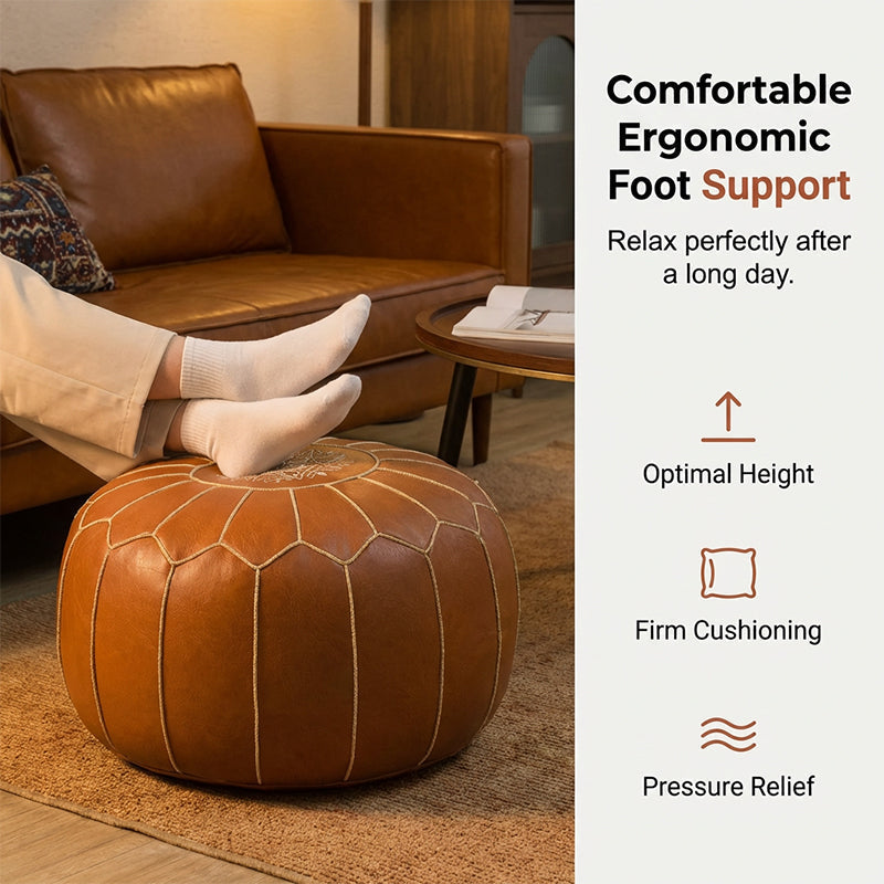 ✨50% DI SCONTO! 🛋️ Pouf boho marocchino – sintetico impermeabile, spazio di archiviazione salvaspazio, ricami cuciti. Facile da trasportare