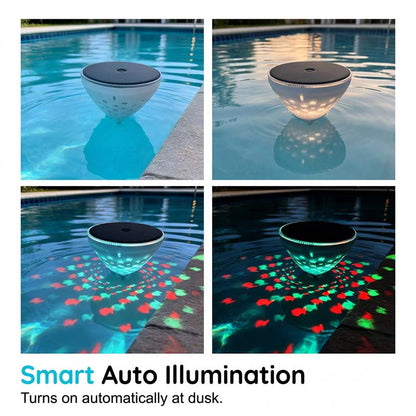 🐟Lampada da piscina a energia solare con proiezione di pesci🌙✨