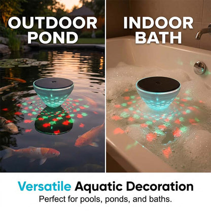 🐟Lampada da piscina a energia solare con proiezione di pesci🌙✨