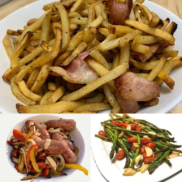 🔥🍖 Offerta BBQ a tempo limitato – Cestello per grigliatura rotante a 360° | Cestello per girarrosto antiaderente per carne, verdure e molto altro