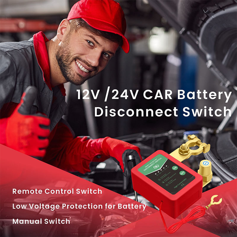 Interruttore di scollegamento batteria auto 12V/24V con telecomando⚙️