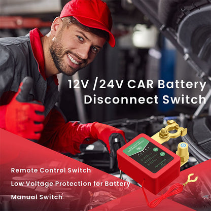 Interruttore di scollegamento batteria auto 12V/24V con telecomando⚙️