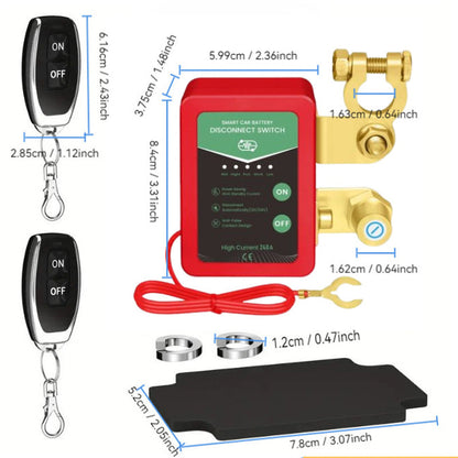 Interruttore di scollegamento batteria auto 12V/24V con telecomando⚙️