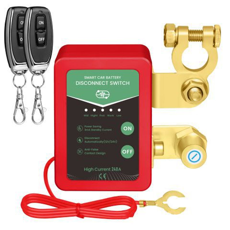 Interruttore di scollegamento batteria auto 12V/24V con telecomando⚙️