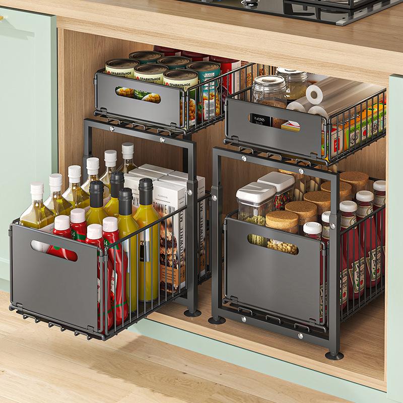 🔥 -50% Oggi: Scaffale in Acciaio a Doppio Strato per Cucina e Bagno – Tiene in ordine e sostiene anche le bottiglie pesanti, senza montaggio e pronto in 1 minuto! 🛠️✨