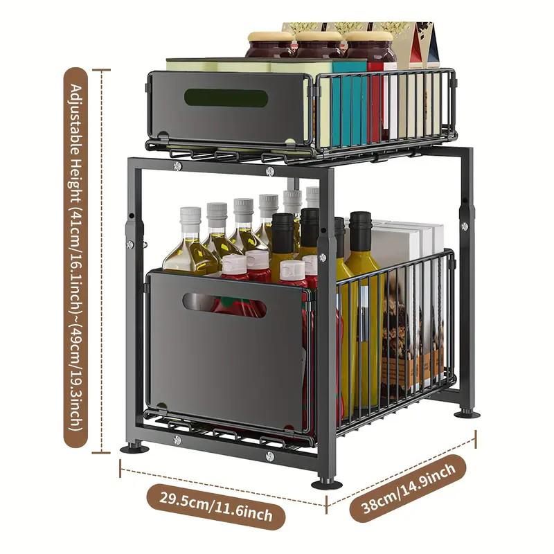 🔥 -50% Oggi: Scaffale in Acciaio a Doppio Strato per Cucina e Bagno – Tiene in ordine e sostiene anche le bottiglie pesanti, senza montaggio e pronto in 1 minuto! 🛠️✨