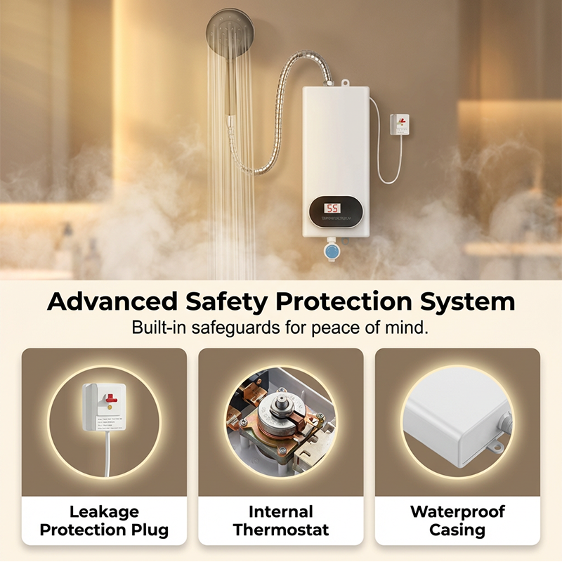 🚿Scaldabagno Elettrico Istantaneo Compatto  | Display LED e 3500W ⚡ | Protezione Anti-Perdite 🛡️ | Salvaspazio per Bagno e Cucina 💧