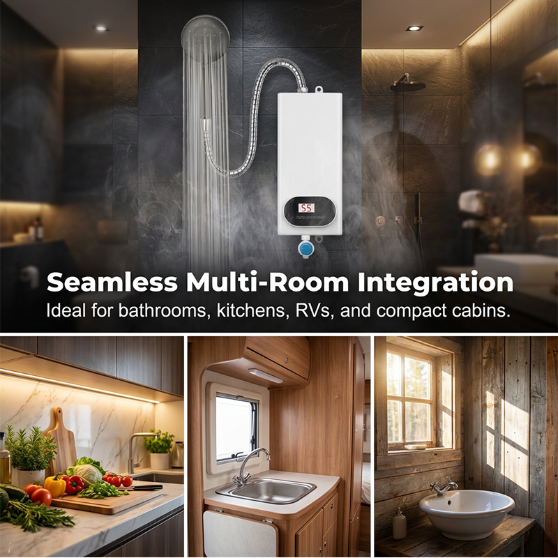 🚿Scaldabagno Elettrico Istantaneo Compatto  | Display LED e 3500W ⚡ | Protezione Anti-Perdite 🛡️ | Salvaspazio per Bagno e Cucina 💧