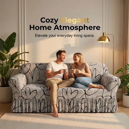 🛋️Coprisdivano altamente elastico – Orlo arricciato e protezione completa