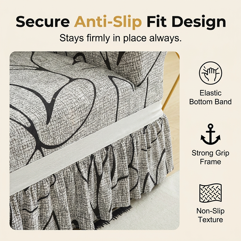 🛋️Coprisdivano altamente elastico – Orlo arricciato e protezione completa