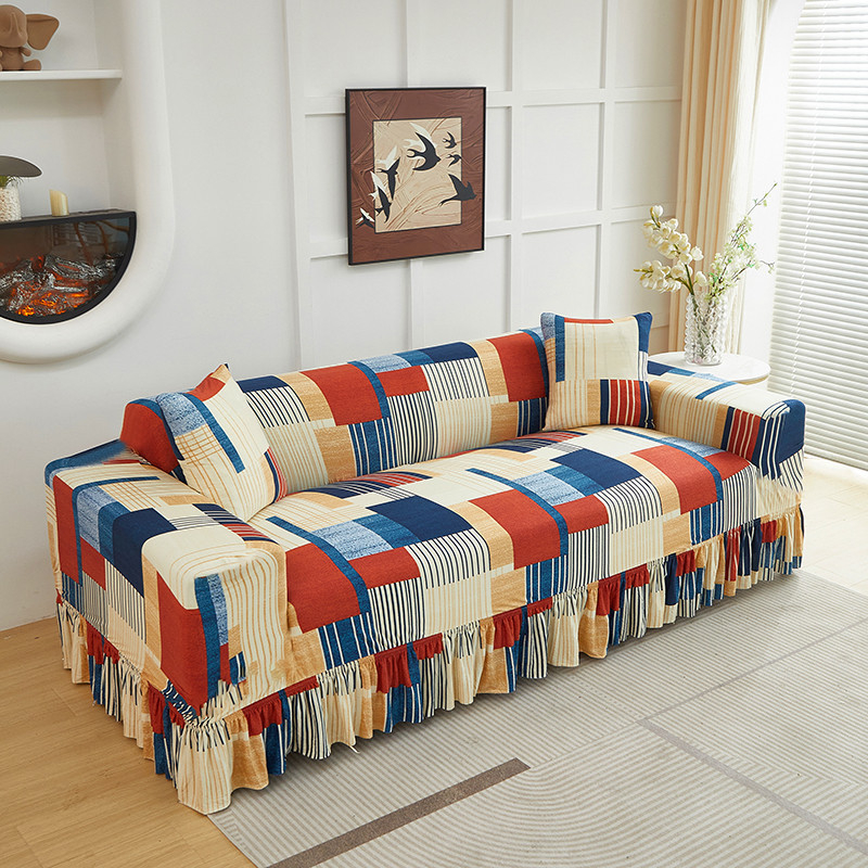 🛋️Coprisdivano altamente elastico – Orlo arricciato e protezione completa