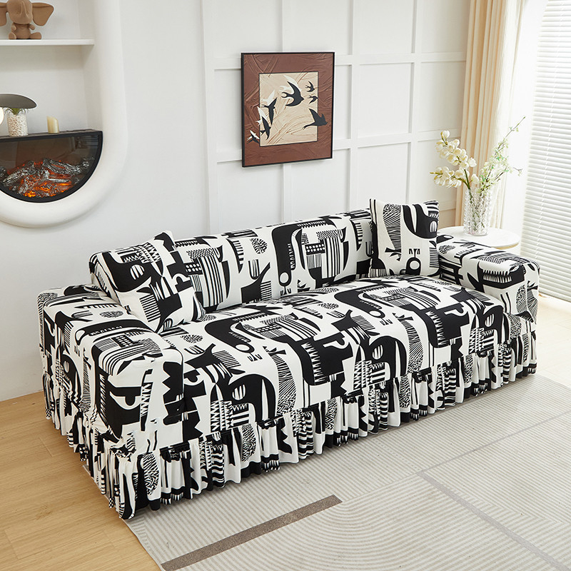 🛋️Coprisdivano altamente elastico – Orlo arricciato e protezione completa