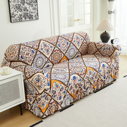 🛋️Coprisdivano altamente elastico – Orlo arricciato e protezione completa