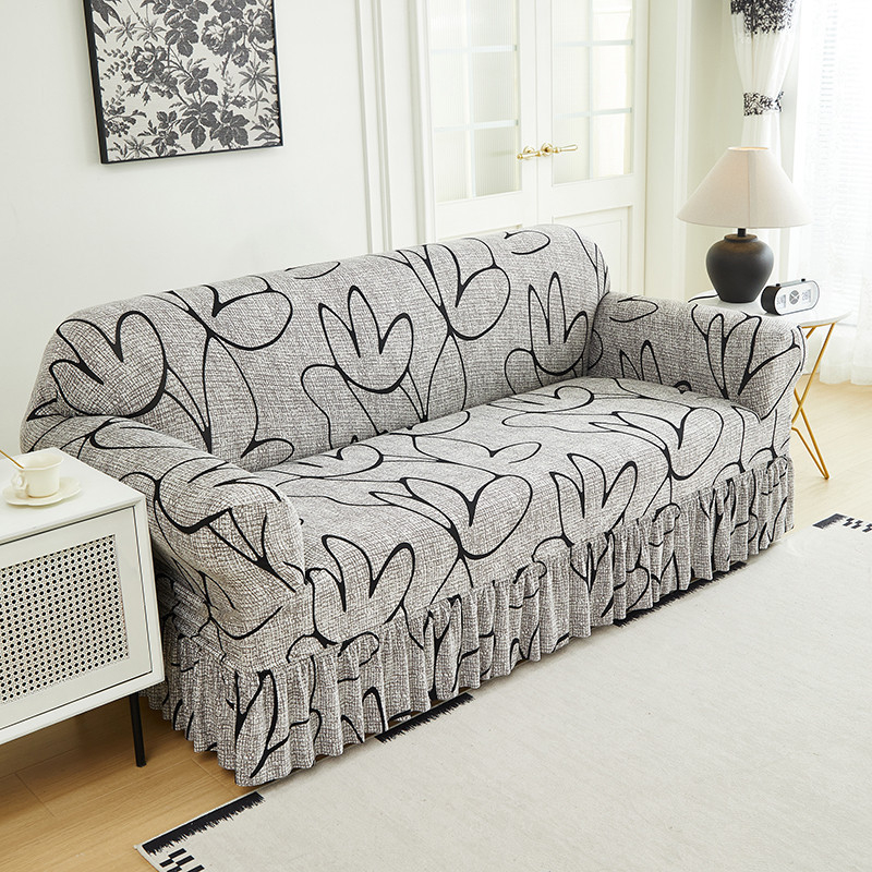 🛋️Coprisdivano altamente elastico – Orlo arricciato e protezione completa