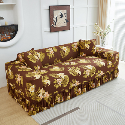 🛋️Coprisdivano altamente elastico – Orlo arricciato e protezione completa