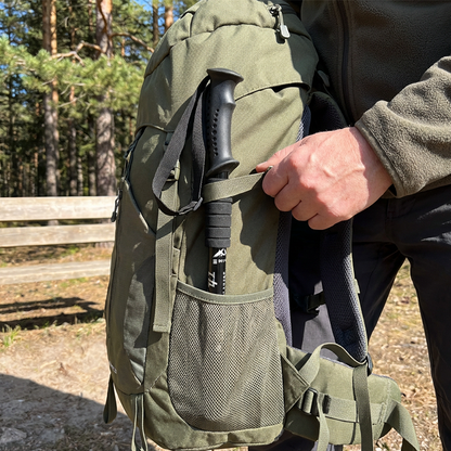 🏔️ Bastone da Trekking Telescopico 3-in-1 – Lega Alluminio 6160, Ammortizzatore Integrato, Lunghezza Regolabile 65-135cm – 6 Colori 🌿💪