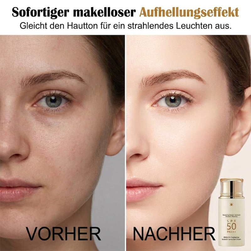 Feuchtigkeitsspendende und aufhellende Sonnencreme mit SPF50+