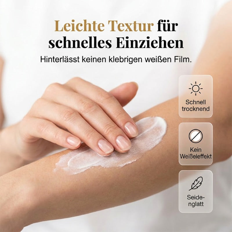Feuchtigkeitsspendende und aufhellende Sonnencreme mit SPF50+