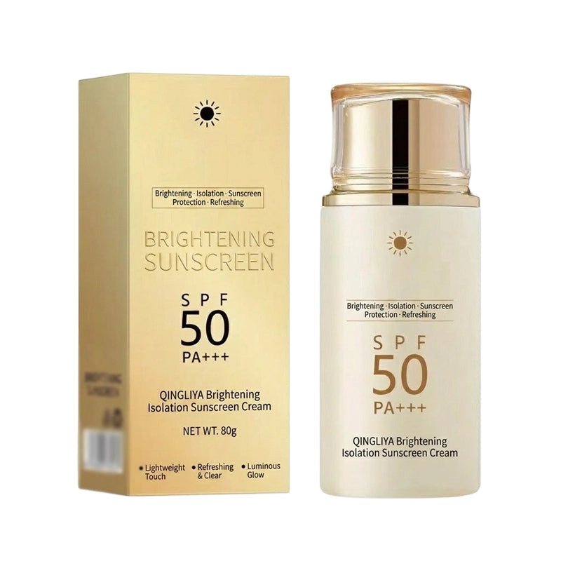 Feuchtigkeitsspendende und aufhellende Sonnencreme mit SPF50+