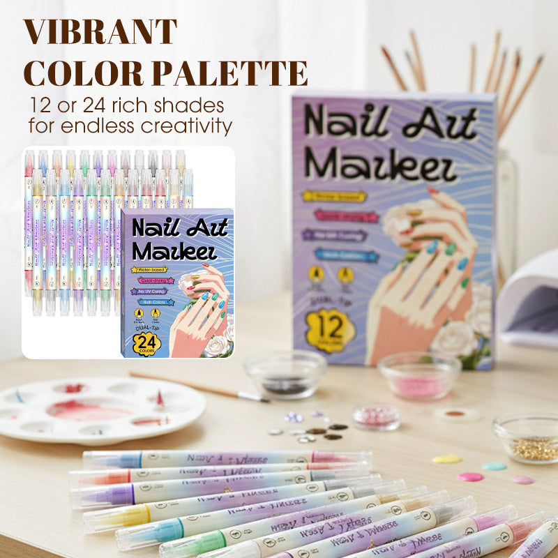 ✍️ SCONTO DEL 50%! 💅 Penna per nail art con punta 2 in 1 – Linee e dettagli precisi – Ideale a casa o in viaggio – Nail art pulita e professionale senza troppa fatica ✨