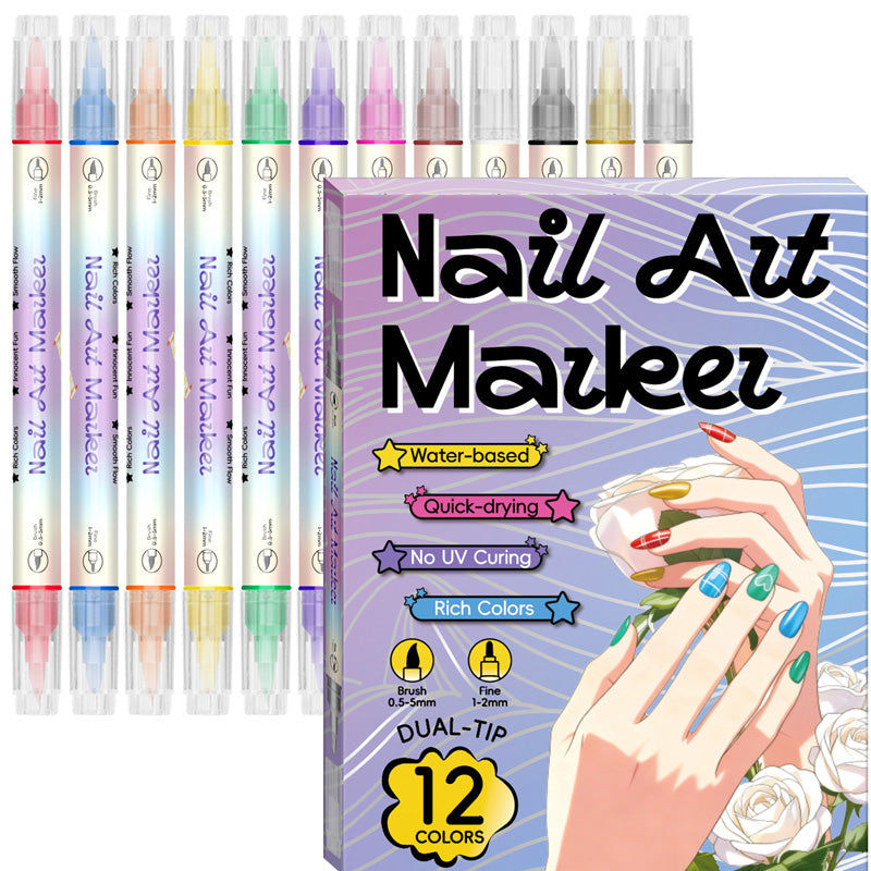✍️ SCONTO DEL 50%! 💅 Penna per nail art con punta 2 in 1 – Linee e dettagli precisi – Ideale a casa o in viaggio – Nail art pulita e professionale senza troppa fatica ✨